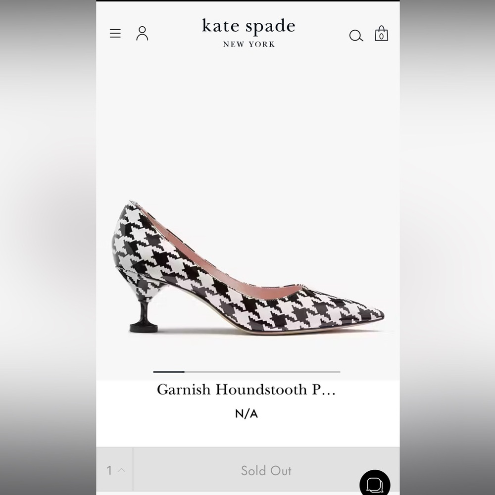 Kate Spade Houndstooth Heels - Black and White